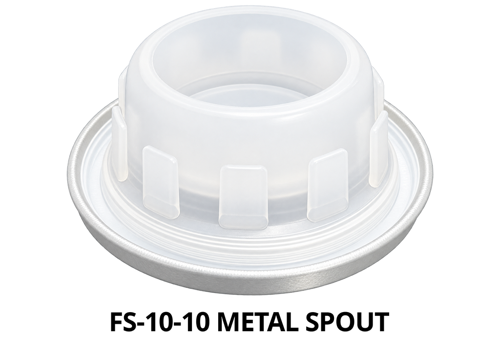 FS-10-10 metal spout with plastic insert on white background