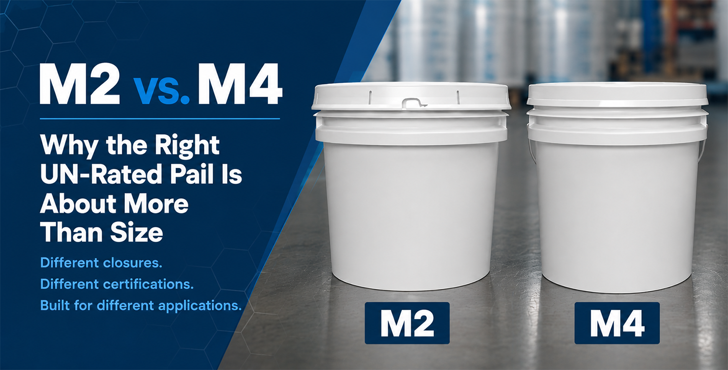 M2 vs M4 UN-rated industrial plastic pails comparison